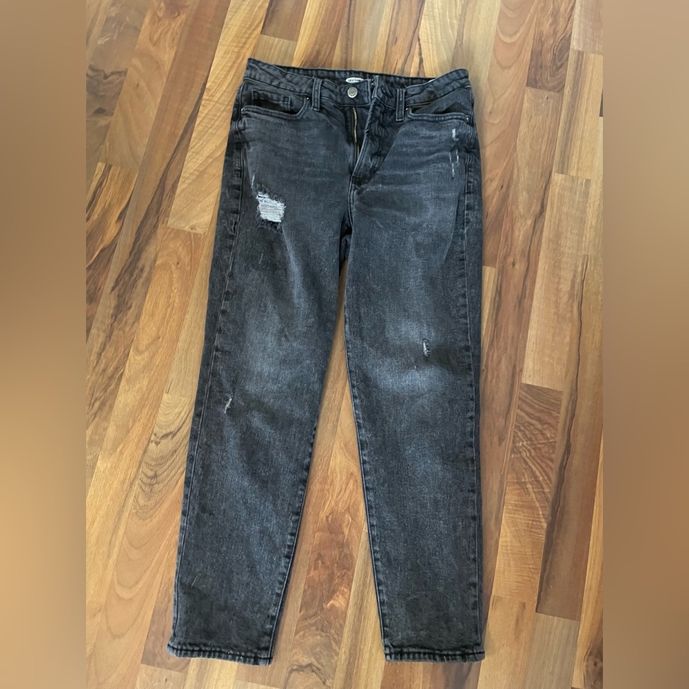 Old Navy OG Straight High Rise, Zipper Fly, Black, Size 8